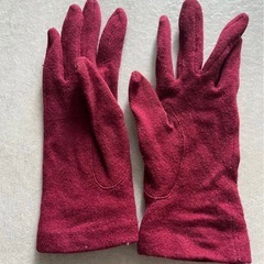 Chloe バーガンディ 手袋 レザーリボンの画像