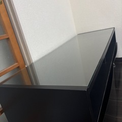 【引取限定】テレビ台（ガラス天板付き／収納力◎／高級感ブラック）の画像