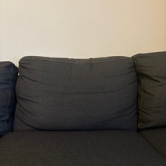 3人がけソファ ブラックデニム調の画像