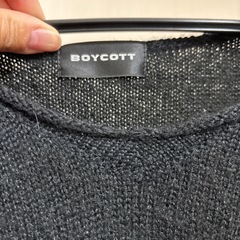 BOYCOTT 黒ニット アクリルセーターの画像