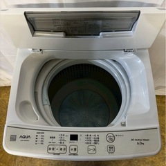 【6ヶ月保証】AQUA 全自動洗濯機 AQW-S6E9 2021年製 洗濯6kgの画像