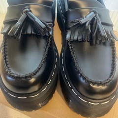 厚底 シューズローファー ホワイトステッチ 高級レザー 軽防水の画像