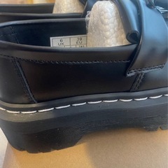 厚底 シューズローファー ホワイトステッチ 高級レザー 軽防水の画像