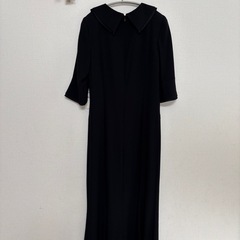 HIROKO KOSHINO 衿付き　ロングワンピース　マキシ丈　ブラック　9号　の画像