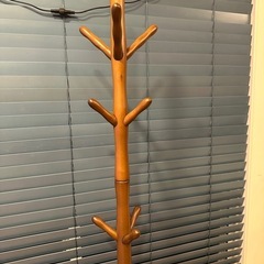 木製ハンガーラック ポールハンガー　ツリー型 ブラウン　180cm の画像