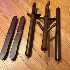 木製ハンガーラック ポールハンガー　ツリー型 ブラウン　180cm の画像