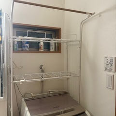 コーナン オリジナル LIFELEX 洗濯機ラック バスケット棚付の画像