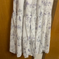 ワンピース　膝下丈　半袖　夏用　シフォン生地　裏地ありの画像