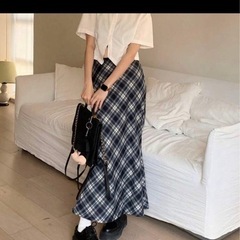 sheinチェックスカートの画像