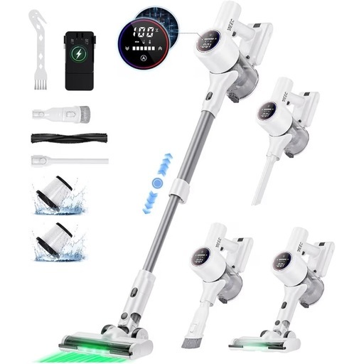 掃除機 コードレス　70Kpa LED液晶ディスプレイ　自立式　サイクロン　超強力吸引