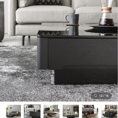 ガラス天板　ローテーブル　高級　ブラック　収納付きの画像