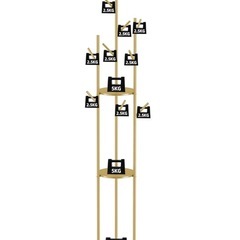 Susire ポールハンガー 帽子掛け コートハンガー かばんかけ スタンド コート掛け おしゃれ 服掛け バッグ掛け コートラック スリム 金の画像