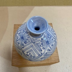 藍九谷の花瓶　大井孝夫の画像
