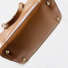 【美品】キャメルの合皮トートバッグ/PUレザー/BAG/かばん/鞄/軽量の画像