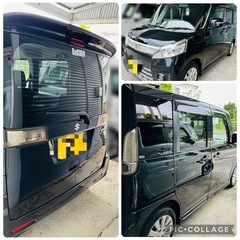 スズキ　スペーシアカスタム（黒）の画像