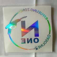 未使用 社外品 N-ONE フューエルリッド 給油口 ステッカー 1枚 耐熱 ホログラム加工の画像