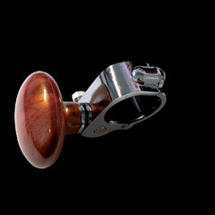 新品　木目調 ノブ クランプ式ハンドルスピンナーの画像