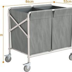 未使用 リネンカート 業務用ダスト清掃カート 大型 大容量 耐荷重200kg 静音 の画像