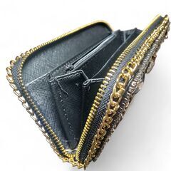 ビジューストーン装飾　長財布　ブラックの画像