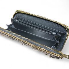 ビジューストーン装飾　長財布　ブラックの画像