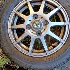 155/65r13 pcd100mm４穴　アルミホイール４本　タイヤ付きの画像