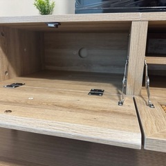 ✨超美品テレビ台／幅150cm／ナチュラルウッド系・収納多め／新品購入後4ヶ月／11月30日受取限定・配送可の画像