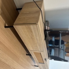 ✨超美品テレビ台／幅150cm／ナチュラルウッド系・収納多め／新品購入後4ヶ月／11月30日受取限定・配送可の画像
