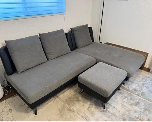 11月30日受取限定、売切り価格】ニトリ カウチソファ(2KD GY)＋