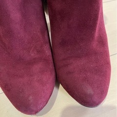 ジェリービーンズ　ワインレッド スエード ブーティ ファー付きの画像