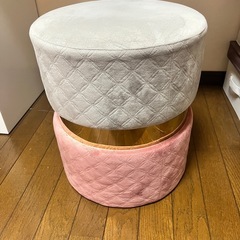 Francfranc ジェム スツール グレーxピンクの画像