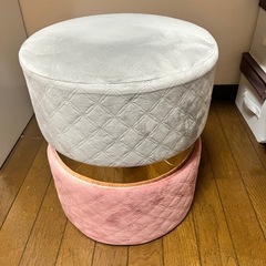 Francfranc ジェム スツール グレーxピンクの画像