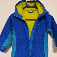 【極美品】モンベル　キッズ　子供　パウダーカバーオール　110センチ　つなぎの画像