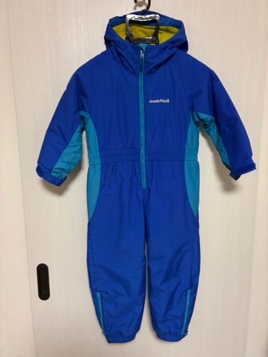 【極美品】モンベル　キッズ　子供　パウダーカバーオール　110センチ　つなぎ 極美品】モンベルキッズ子供パウダーカバーオール110センチつなぎ