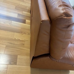 直接取引可　ヤマダオリジナル電動リクライニングソファ　ライトブラウン　3人掛けの画像