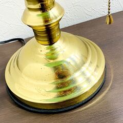 【動作品】バンカーズランプ 緑ガラス 真鍮製 レトロ アンティーク調 デスクライト 卓上ランプ プルスイッチ 電気スタンド E0EY0122の画像