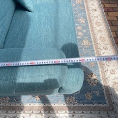 No.121m　ターコイズブルー 3人掛けソファの画像