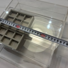 無印良品 重なるアクリルケース2段フタ付引出・大 仕切り付き　の画像