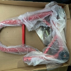 バイクスタンド レッド 無段階調整可能 約750mmの画像