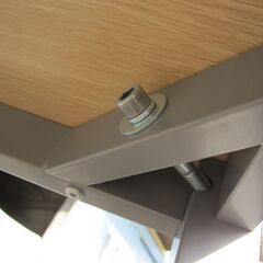 会議用テーブル　木目チーク　1500ｘ750ｘ720　4本脚の画像