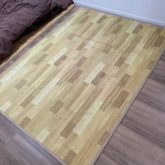 プレイマット 205×154cm リバーシブル 木目調 子ども用の画像