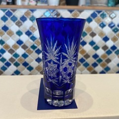 藍切子　昭和レトロ　5客セット　切子グラスの画像