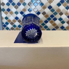 藍切子　昭和レトロ　5客セット　切子グラスの画像