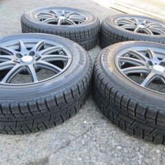 30系 アルファード バリ山 スタッドレスタイヤ アルミホイール 1台分 17インチの画像