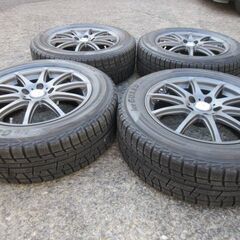 30系 アルファード バリ山 スタッドレスタイヤ アルミホイール 1台分 17インチの画像