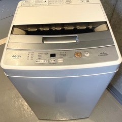 【都内送料無料】一人暮らしアクア洗濯機AQW-S45G 2019年　冷蔵庫もあります　　の画像