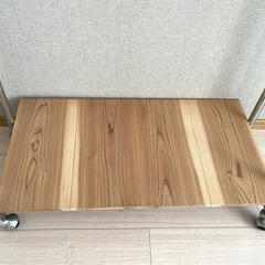 【無料】ハンガーラック（キャスター付き・木製棚カスタム）の画像