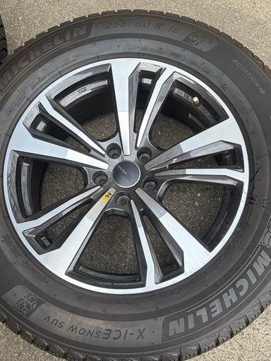255/60R18 ミシュラン スタッドレス ホイルセット 18×8J 112 5穴 外車用 アウディ Q5