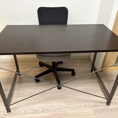 スタイリッシュデスク　ダークブラウン　の画像