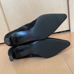 レディース ブーツ ショート 黒 スエード ヨシエイナバ 23の画像