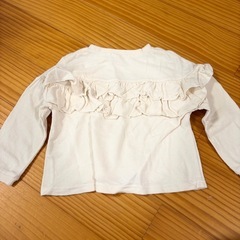 mimorand 長袖カットソー 100cm ホワイトの画像